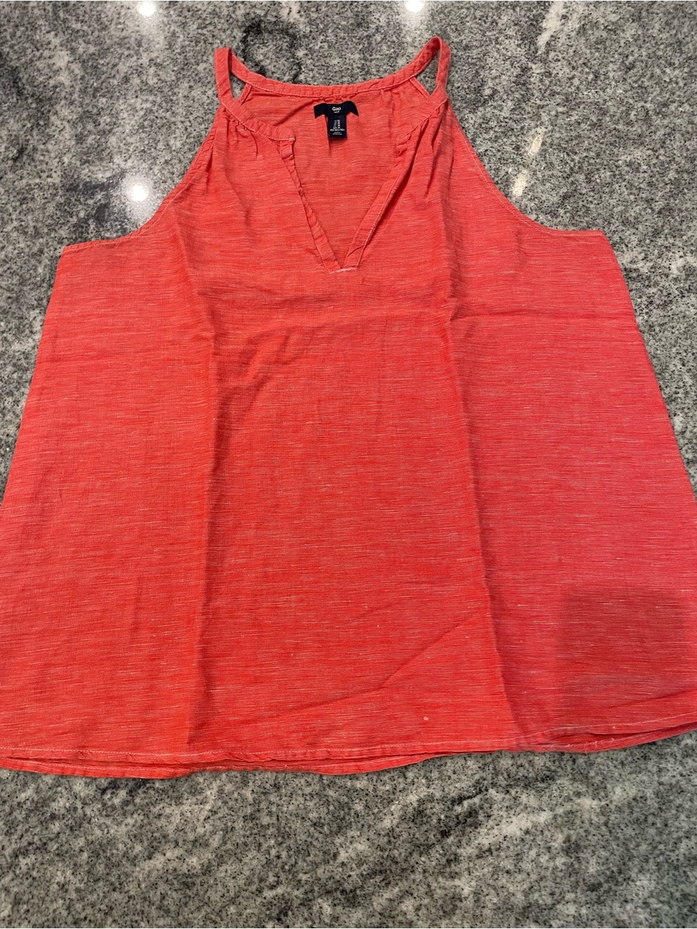 GAP (M) Women’s Linen Blend Coral Sleeveless V-Neck Tank.
